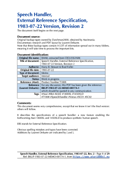 Speech Handler, External Reference Specification, 1983-07-22 Version, Revision 2, BKUP-1983-07-22-MEMO-0017A-1