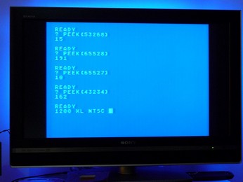 Atari 1200XL PEEKs to important addresses