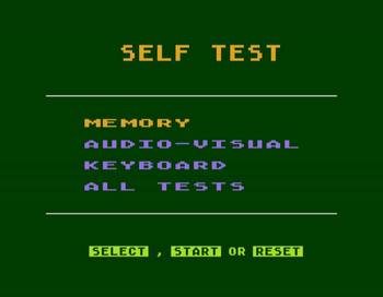 Self-Test main menu