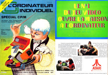 L'ordinateur individuel, issue 40, Sept 1982, Cover and Atari ad on page 6