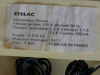 Peritel Atari 800 Power supply french label