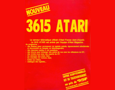 3615 ATARI very first ad (May 1989), in Atari Magazine, full page