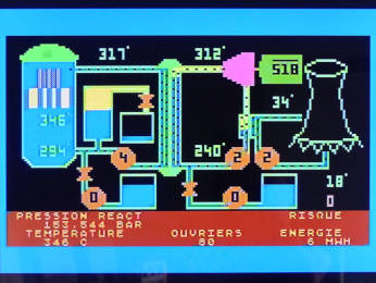 Peritel Atari 800 Centrale nucleaire, version Peritel, Image via Monitor (video composite, CVBS)