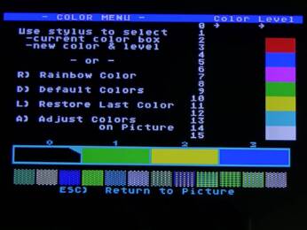 Peritel Atari 800 displaying Atari Artist (PERITEL adaptor, RGB)