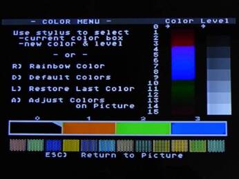 Peritel Atari 800 displaying Atari Artist (video composite, CVBS)